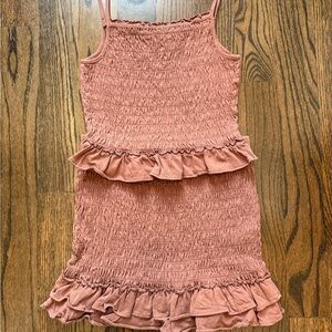 Ruffled Brown Two Piece Set